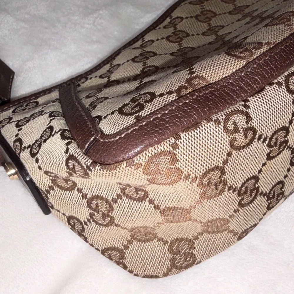 Gucci Brown Monogram D Ring Abbey Pochette - Picture 6 of 12